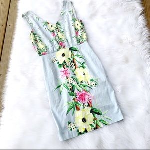 French Connection Floral Empire Waist Bodycon Dres